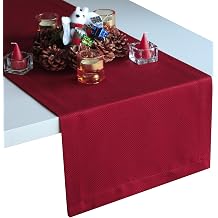 Red Table Runner 72 inch, Outdoor Dining Table Runners, Burgundy Waterproof Long Dresser Scarf, Cranberry Coffee Table Runner, Geometric Decor for Nightstand, Dinner Parties, Wedding, Independence