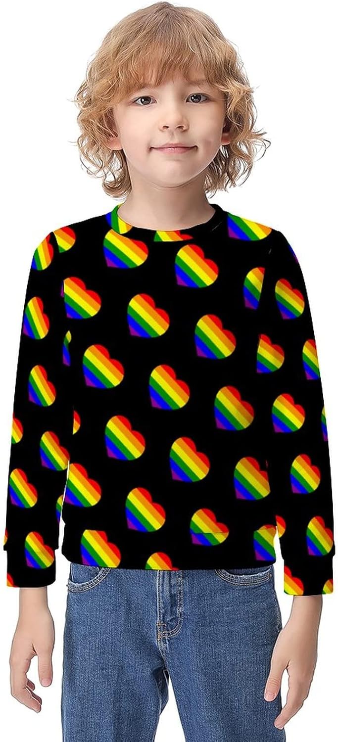 WEEDKEYCAT LGBT Gay Pride Flag Pullover Sweatshirts Long Sleeve Crewneck T-Shirts Sweater Clothes for Boy Girls Casual : Clothing, Shoes & Jewelry