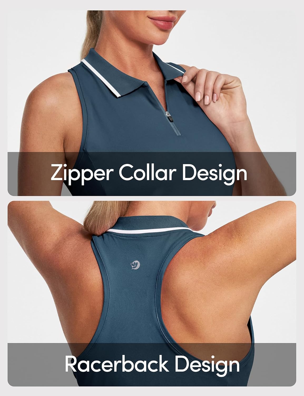 IUGA Women's Golf Shirts Sleeveless UPF 50+ Tennis Athletic Polo Shirts for Women with Collar Quick Dry Tank Tops - Image 4