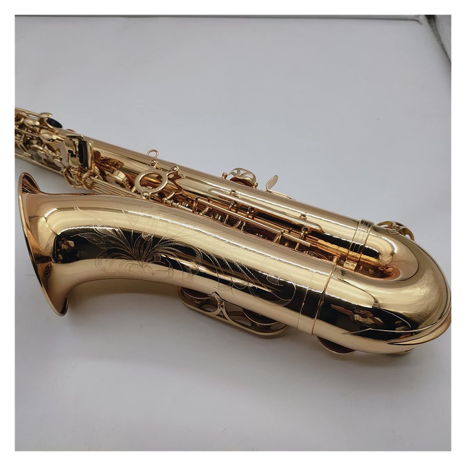 Strumento di Legno Tenor Sassofono BB Tune in Ottone Placcato Laccato Oro con Cassa Sassofono (Color : Light Green)