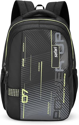 Safari Quadro 43L Casual Backpack with Armor Base and Antitheft Pocket, 4 Compartments, Bottle Holder, Front Pocket, File ...