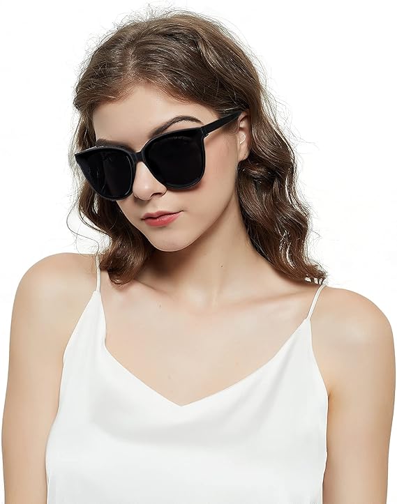 Amazon Co Jp Lvioe レディース サングラス 偏光サングラス Uv400 カツト 紫外線カット 紫外線対策 特大キャッツアイ型 女性向け 小顔 ネコ目サングラス 運転 釣り ゴルフ レディース ファッション オシャレ ギフト 服 ファッション小物