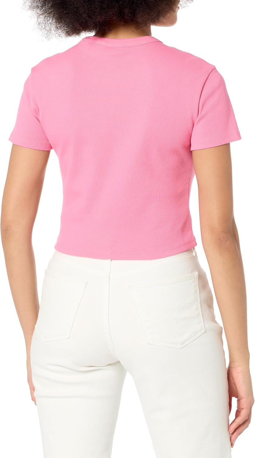 Hugo Women's Small Logo Fitted Crop Tshirt