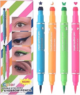 Makeup Eye Liner Pen, Liquid Eye Liner Pen Star Moon Heart Butterfly | Stain Proof Star Moon Butterfly Heart Formes Long Lasting Liner Stamp for Girl Wife Sister Dot