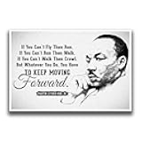 JSC455 Keep Moving Forward Martin Luther King Jr Quote Poster Drawn Portrait | 18-Inches By 12-Inches | Motivational Inspirational | Premium 100lb Gloss Poster Paper