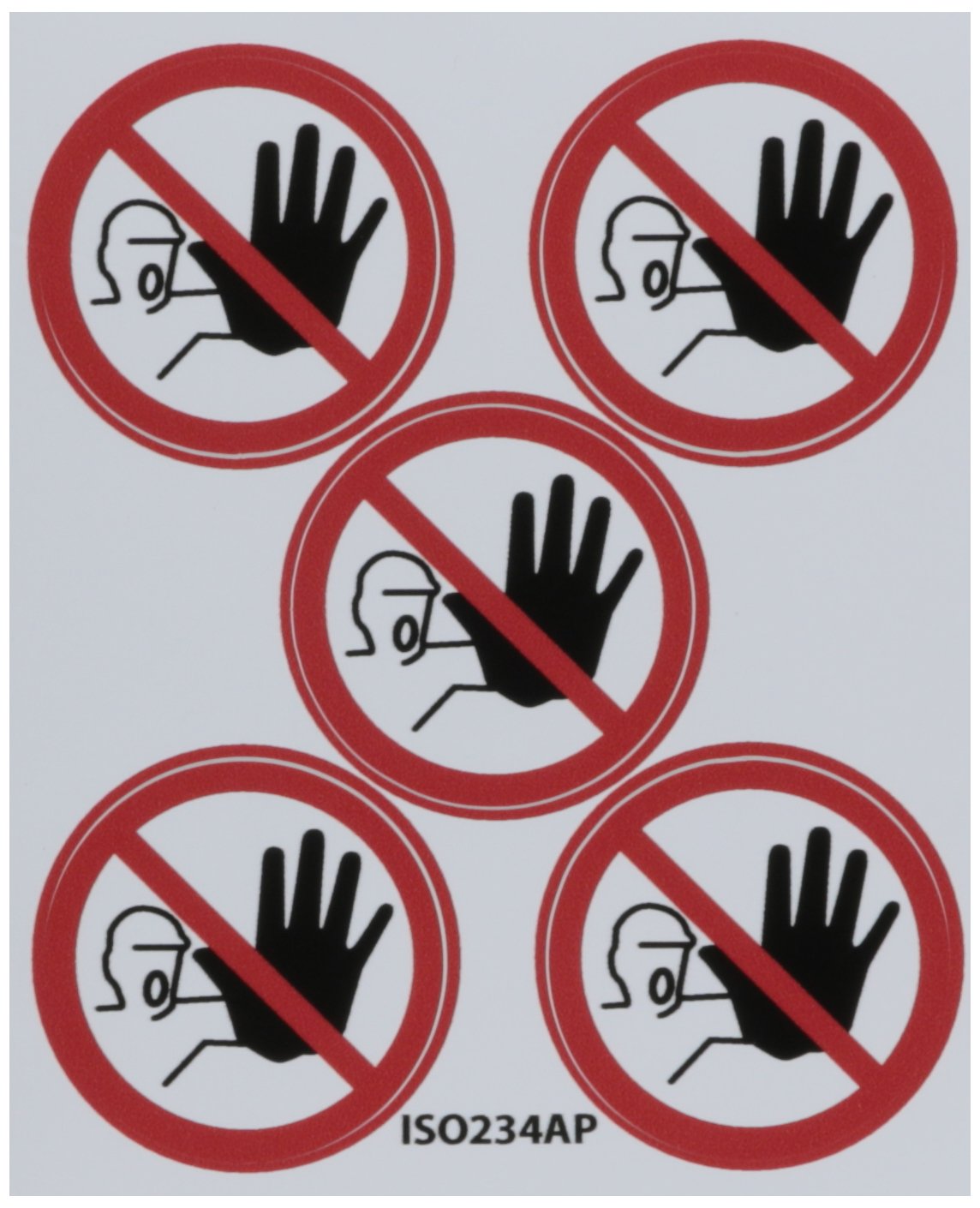 NMC ISO234AP No Access ISO Label with Graphic, 2" Diameter, Pressure Sensitive Vinyl, Red/Black on White