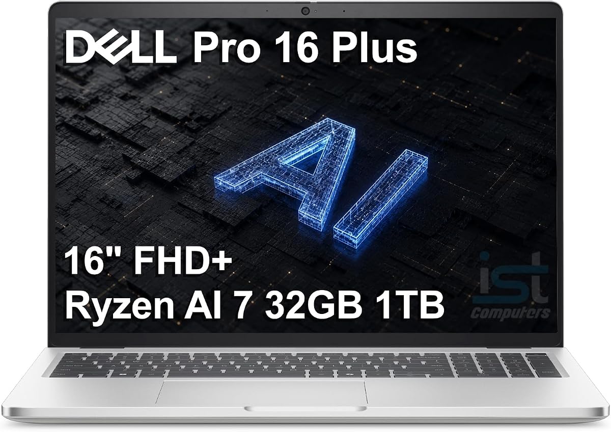 Dell Pro 16 Plus PB16255, 16", AMD Ryzen AI 7 PRO 350, 32GB DDR5, 1TB SSD | Next Gen Latitude 5550, FHD+, computadora portátil empresarial, PC con IA, > Intel Ultra 7 255U, cámara web de 1080p, Thunderbolt 4, Wi-Fi 7, Win 11 Pro