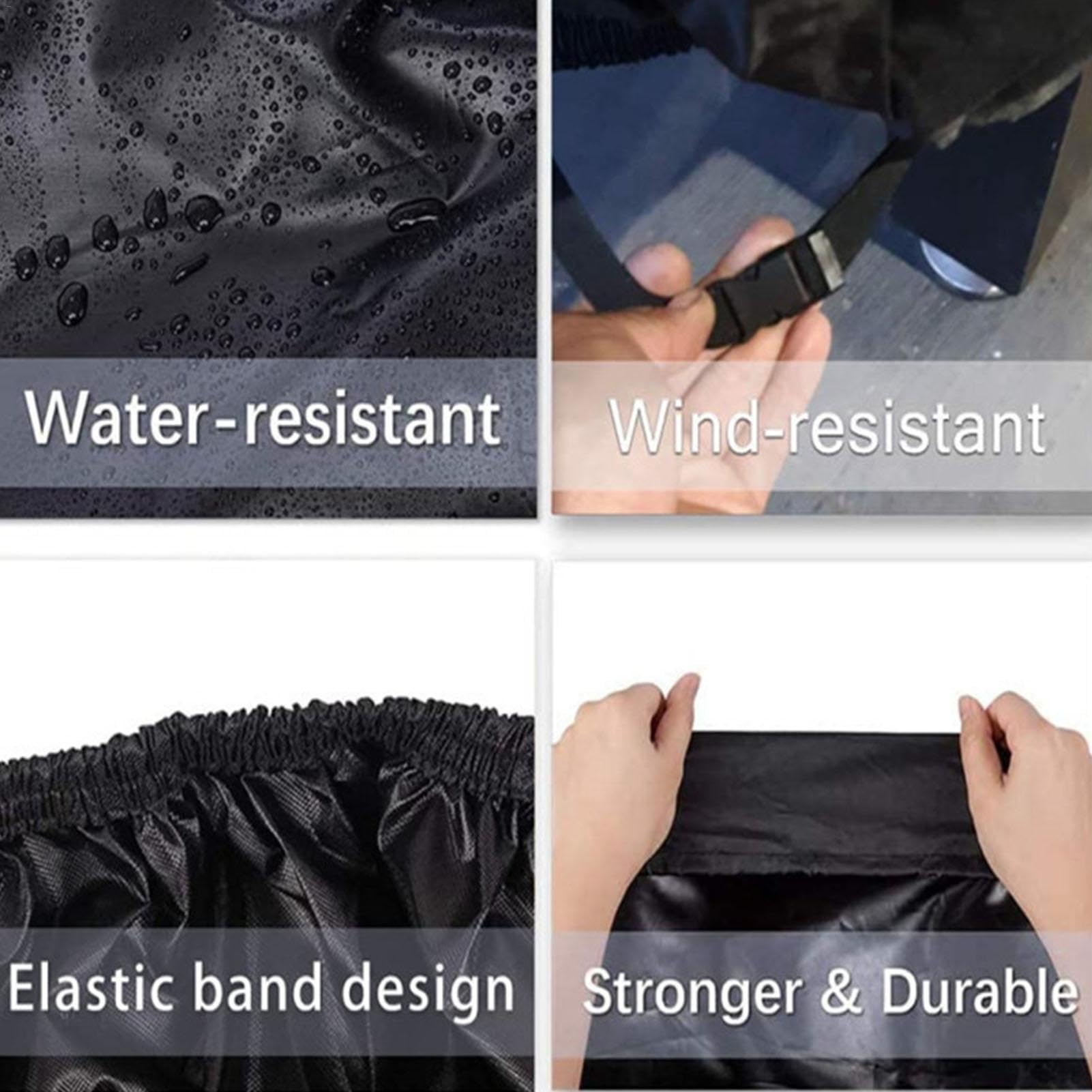 BOREK Copertura per biliardino impermeabile, pieghevole, protezione per biliardino, copertura rettangolare per biliardo, resistente all'umidità, tessuto Oxford rivestito in argento 210D, Nero