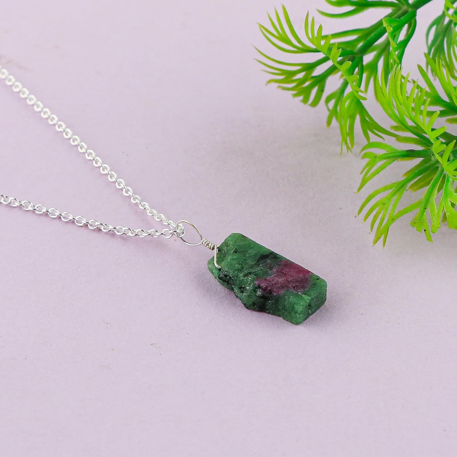 Natural Raw Gemstones Dainty Necklace, Rough Stones Pendants, Wicca & Reiki Healing Crystals, Handmade Bohemian Jewelry, Silver Adjustable Chain, Christmas Gift, 18inch - Image 5