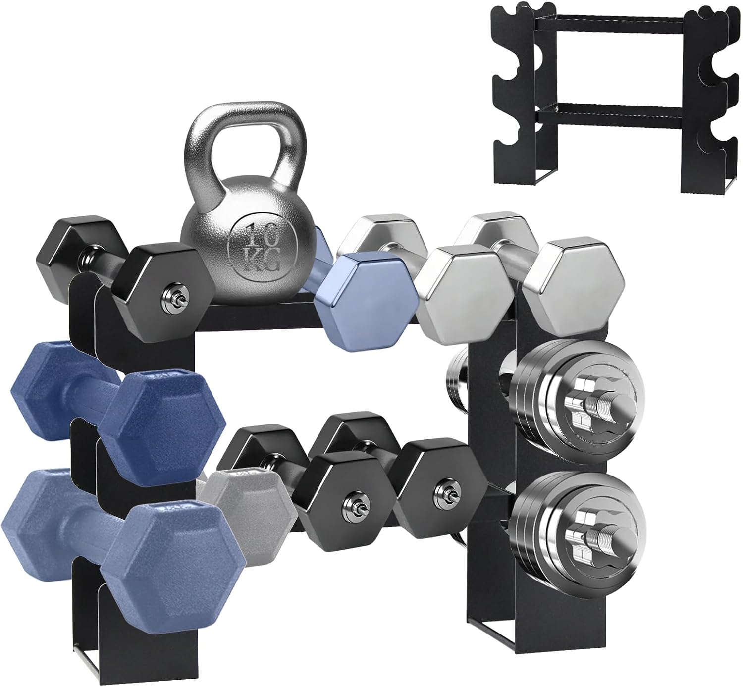 Dumbbell Rack Stand Only – Barbell Iron Weight Rack for Small Dumbbells – Dumbbell Rack with Handle for Home Gym Workout