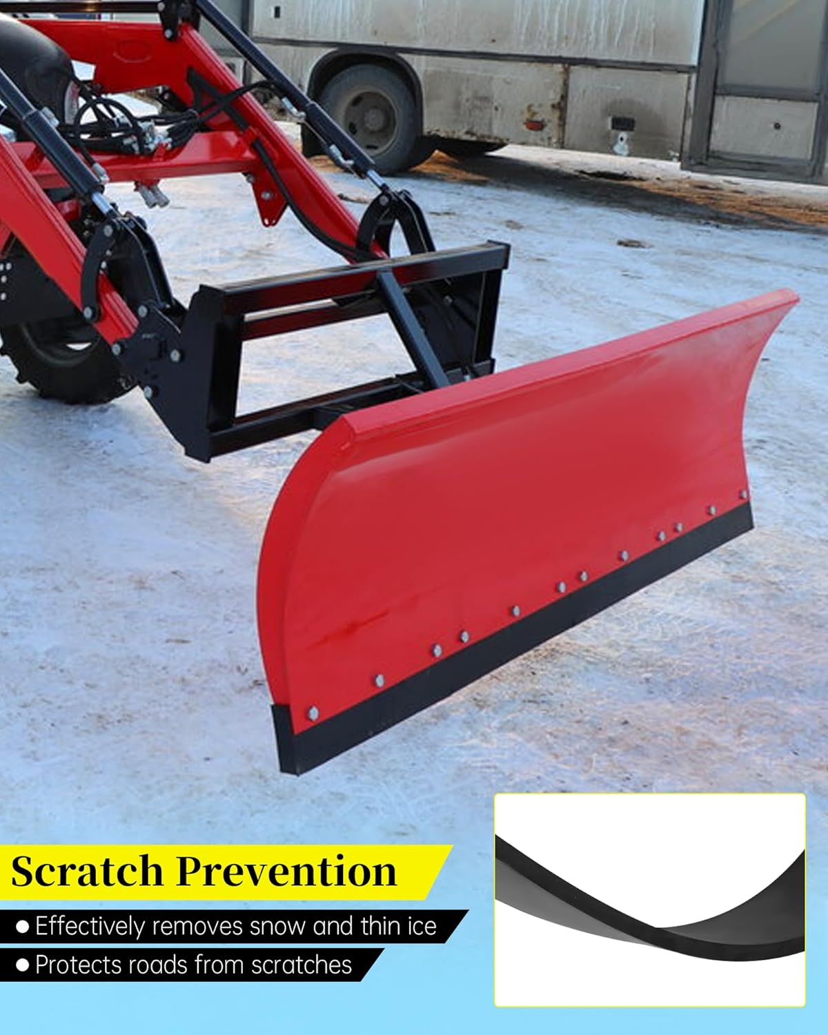 48 x 4 x 3/4 Inch Polyurethane Snow Plow Cutting Edge Fit for ATV Tractors, Skid Steers & UTVs Snow Pusher Cutting Edge, Heavy Duty Replacement Blade for Front Snow Blade Plow