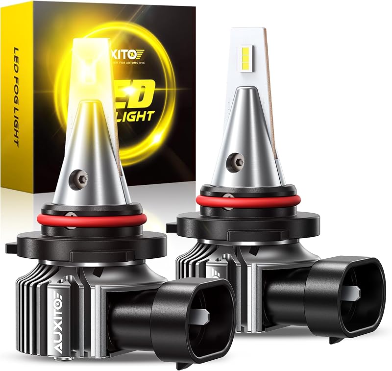 Lâmpadas LED para Farol de Neblina AUXITO H10/9145 3000K Amarelo Dourado – Kit com 2 unidades