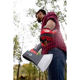 INTERTOOL Hatchet for Chopping Wood and kindling - Small Hand Axe for Camping Firewood - 15 Survival Ax - with Shock-Absorbing Fiberglass Anti-Slip Handle HT-0261