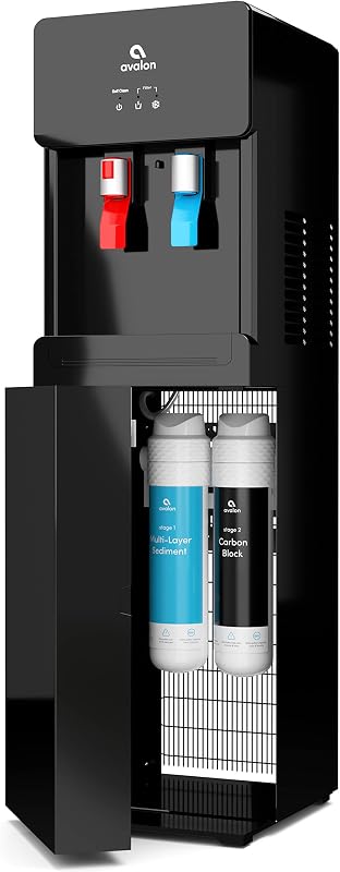 Self Cleaning Touchless Bottleless Water Cooler Dispenser - Hot & Cold Water, Child Safety Lock, Innovative Slim Design - UL- Black - A7BOTTLELESSBLK