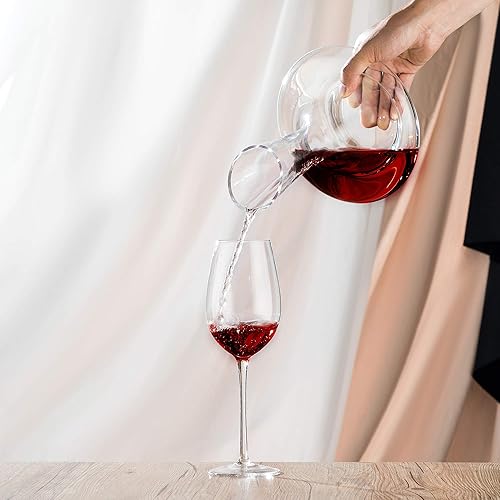 Miniatura 4 de YouYah - Juego de decantador de vino con soporte de secado, tapón, cepillo y cuentas, jarra de vino tinto, aireador de vino, regalos de vino,