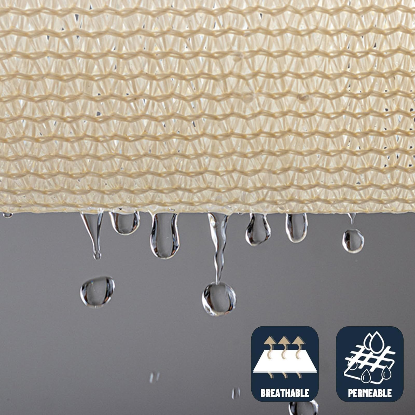 Sunnylaxx 3x4m Voile d'Ombrage Rectangulaire,UV Protection Crème