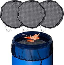 Lot de 3 filets de citerne de pluie de 100 cm - Réglable - Avec cordon de serrage - Diamètre : Protection contre les feuilles et les insectes