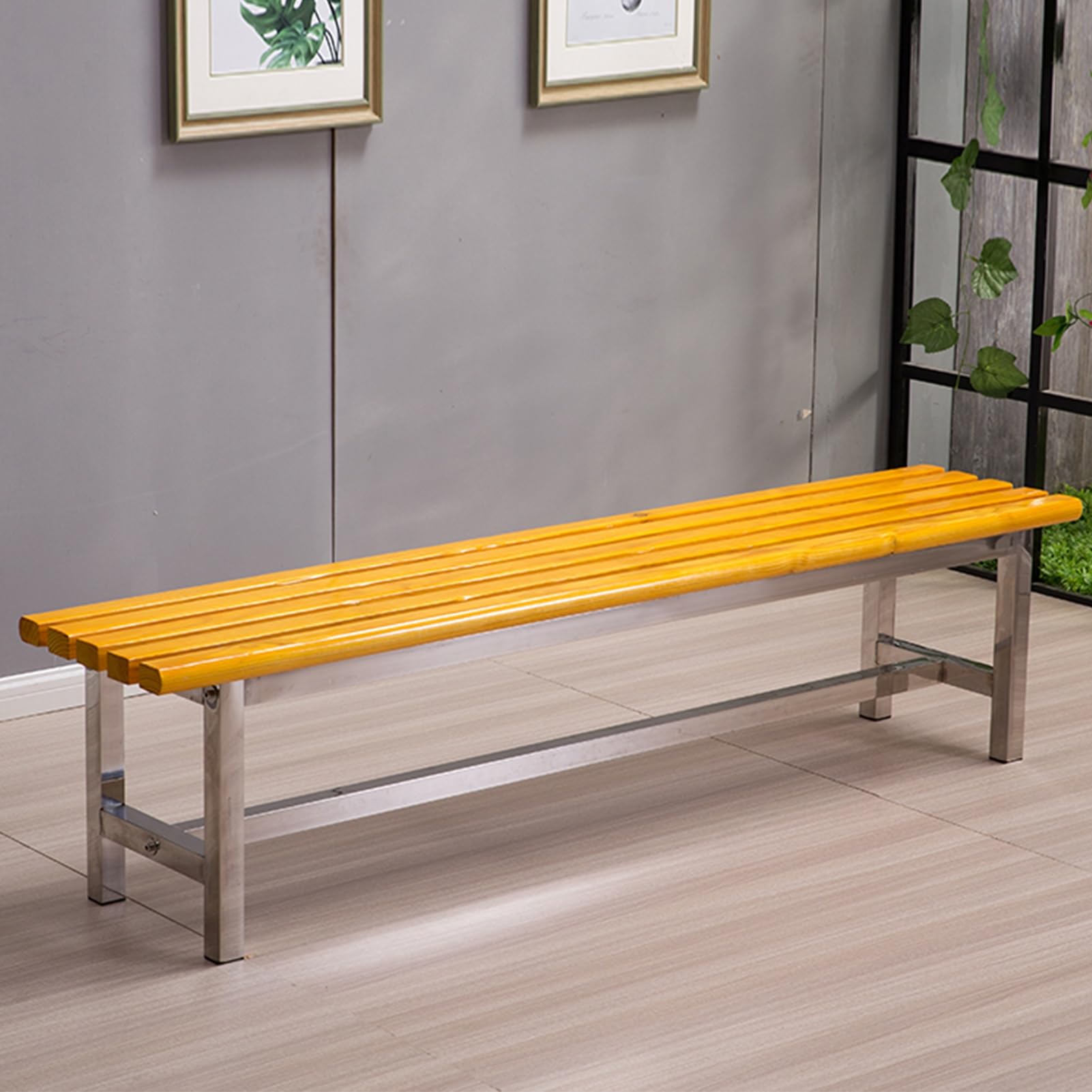 Banc de patio pour 2 personnes en bois massif pour pelouse et cour