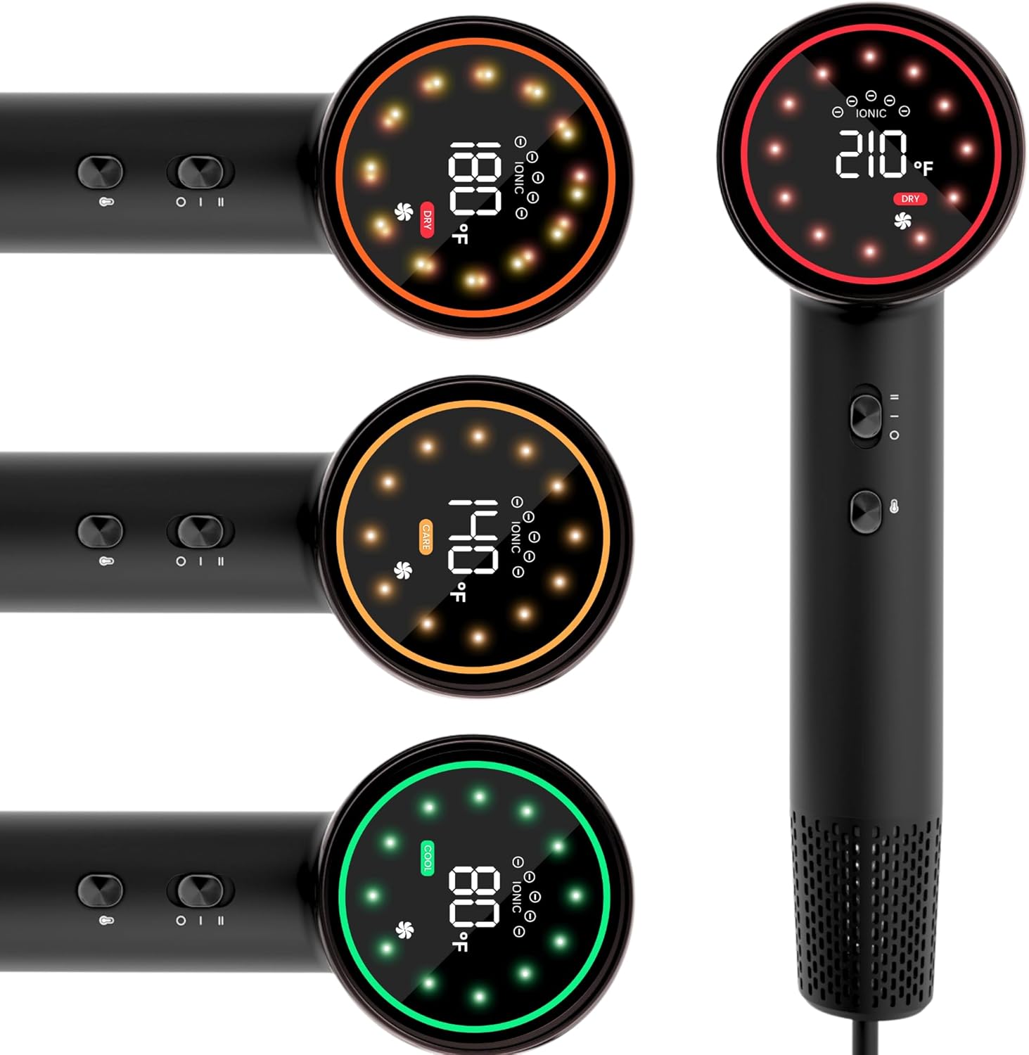 Ionic Hair Dryer - 110000 RPM High Speed Hair Dryer for Men & Women - 200 Million Negative Ions and Noise Reduction - Professional Hairdryer for Frizz Free, Shiny & Soft Hair