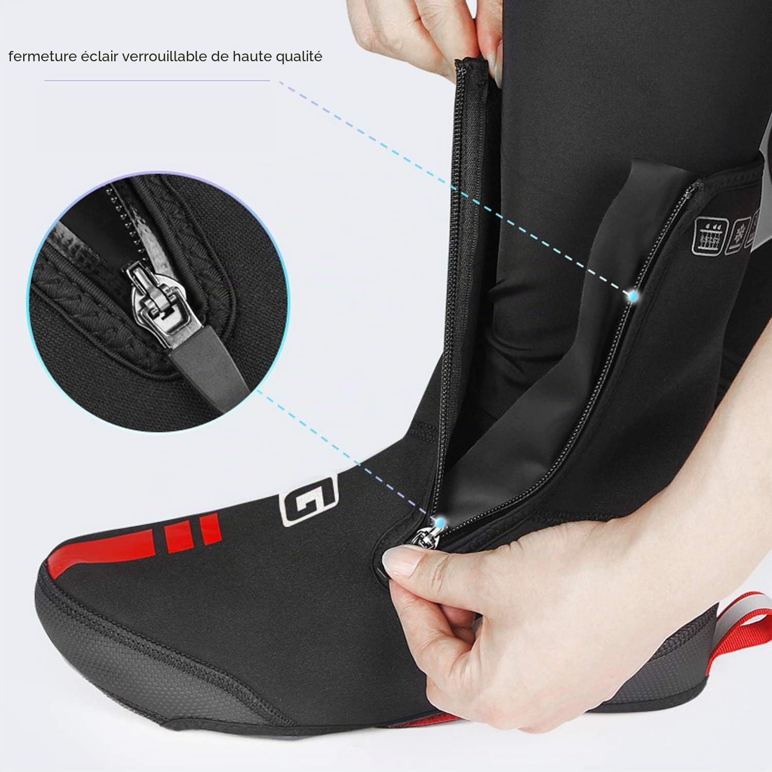 PLATTBK Couvre Chaussures de Cyclisme,Chaussure Couvre de Hiver étanches Coupe Vent,Vélo Protege Chaussure pour Hommes Femmes