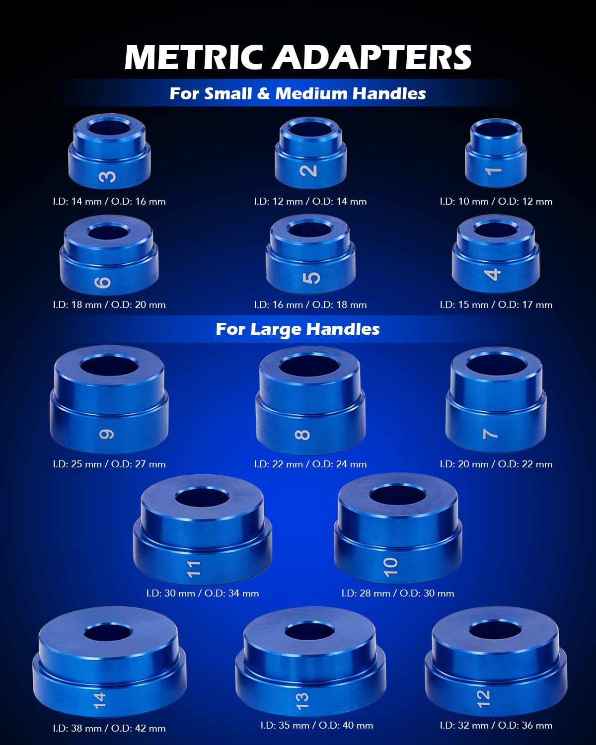 Orion Motor Tech Bearing Press Kit, 33pc Bearing Race and Seal Driver Set with Metric SAE Adapters, Seal Driver Set with 3 Knurled Handles, Bushing Driver Set for Wheel Bearing Installation