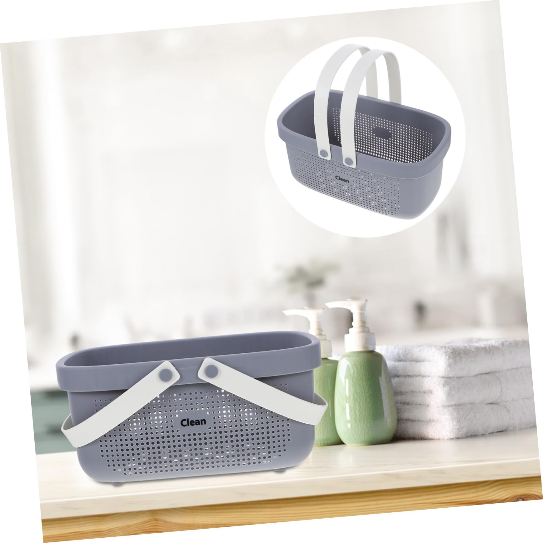 Cabilock Lot De 2 Paniers De Rangement En Plastique Avec Poignées