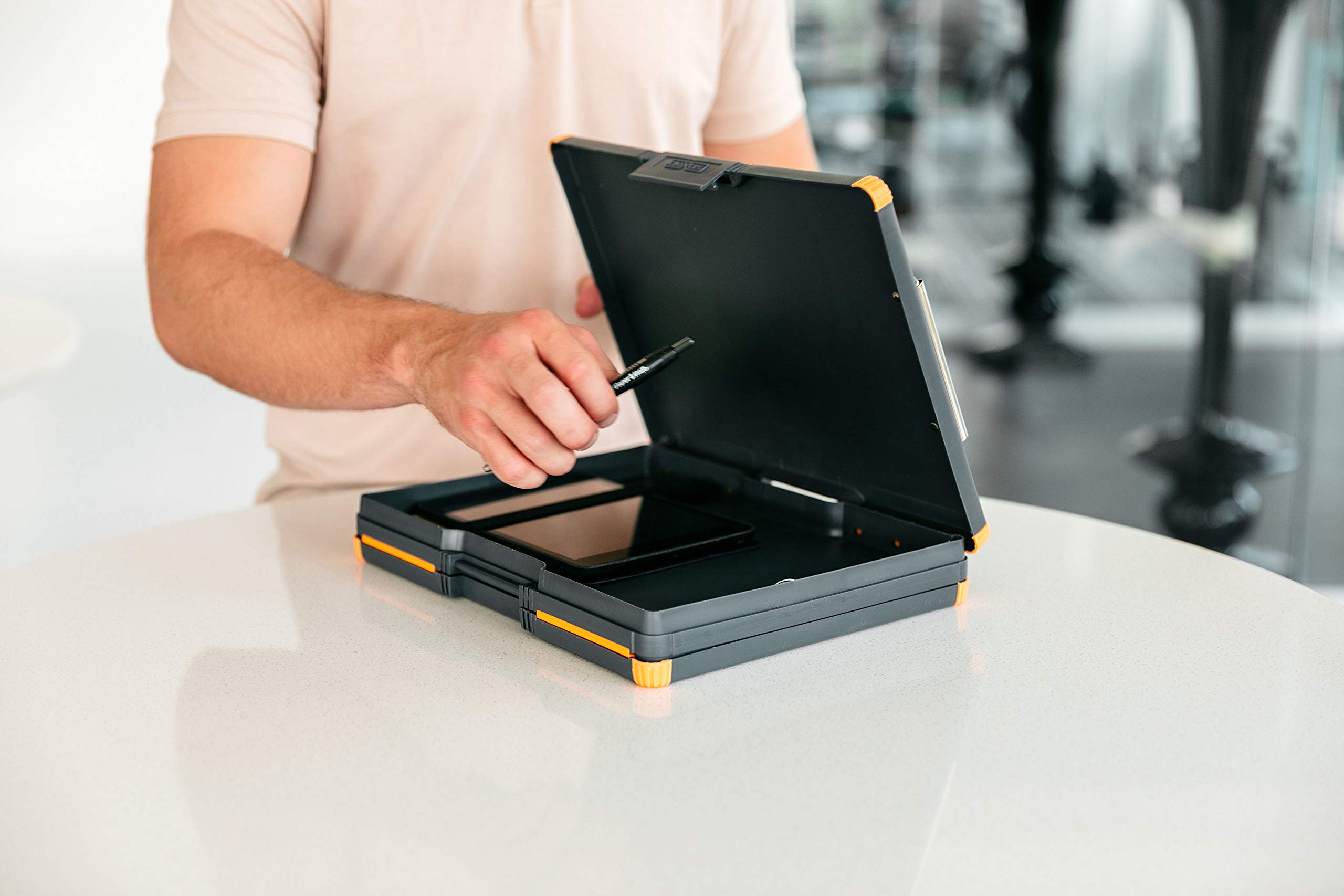 Dexas Duo Clipcase Custodia a doppio lato organizer arancione