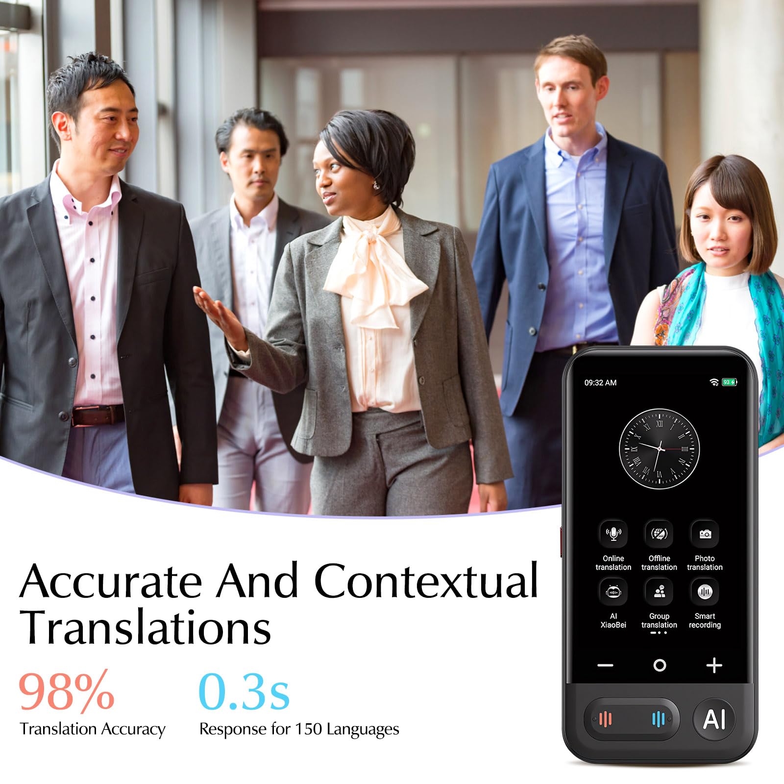 Instant Language Translator Device, 150 Online Translation, 20 Offline Translation, Text Voice Photo Translate - Image 4