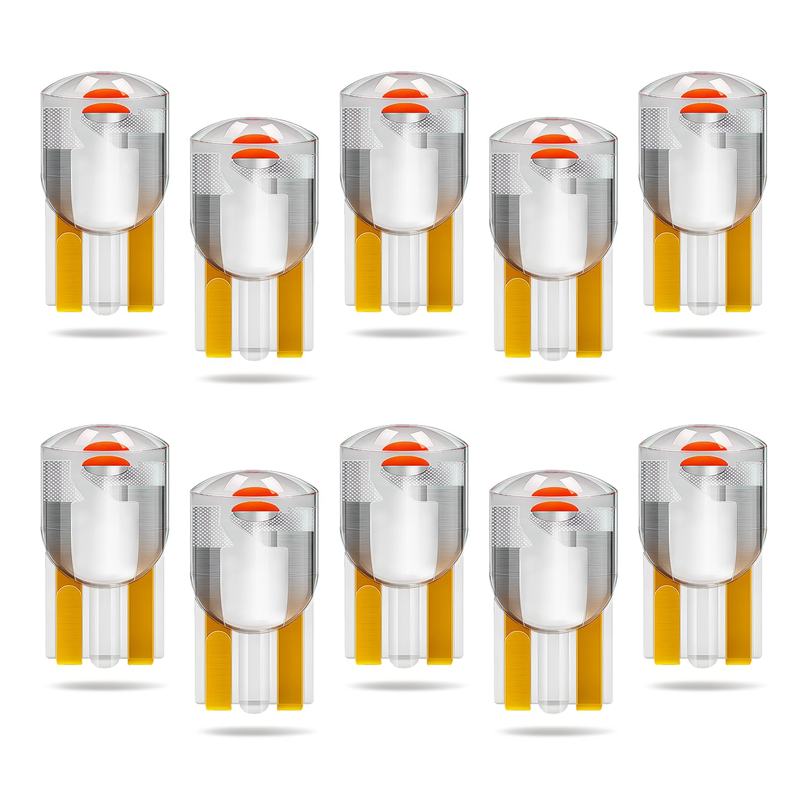 Defvnsy 10 Stück 501 Glühbirne, 12V Rot Birne für Innen Außen Landschaftsbeleuchtung