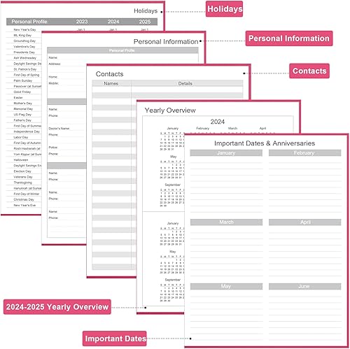 Miniatura 5 de Agenda 2024  Agenda semanal 2024 de 8.5 x 11 pulgadas, de enero de 2024 a diciembre de 2024, agenda semanal y mensual 2024 con cubierta de tela,