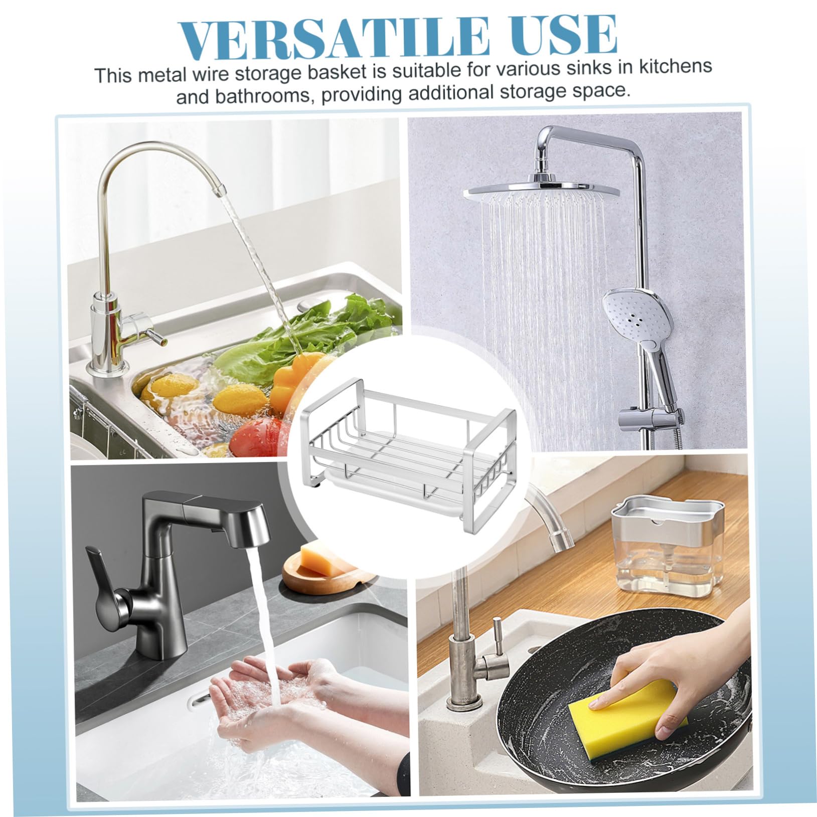 Alipis Schwammhalter für Spülbecken Küchen-schwammhalter mit Abtropfschale Edelstahl-schwammhalter für Spülbeckenablage Abtropfgestell für Spülschwämme Aufbewahrungskorb für Spülbecken