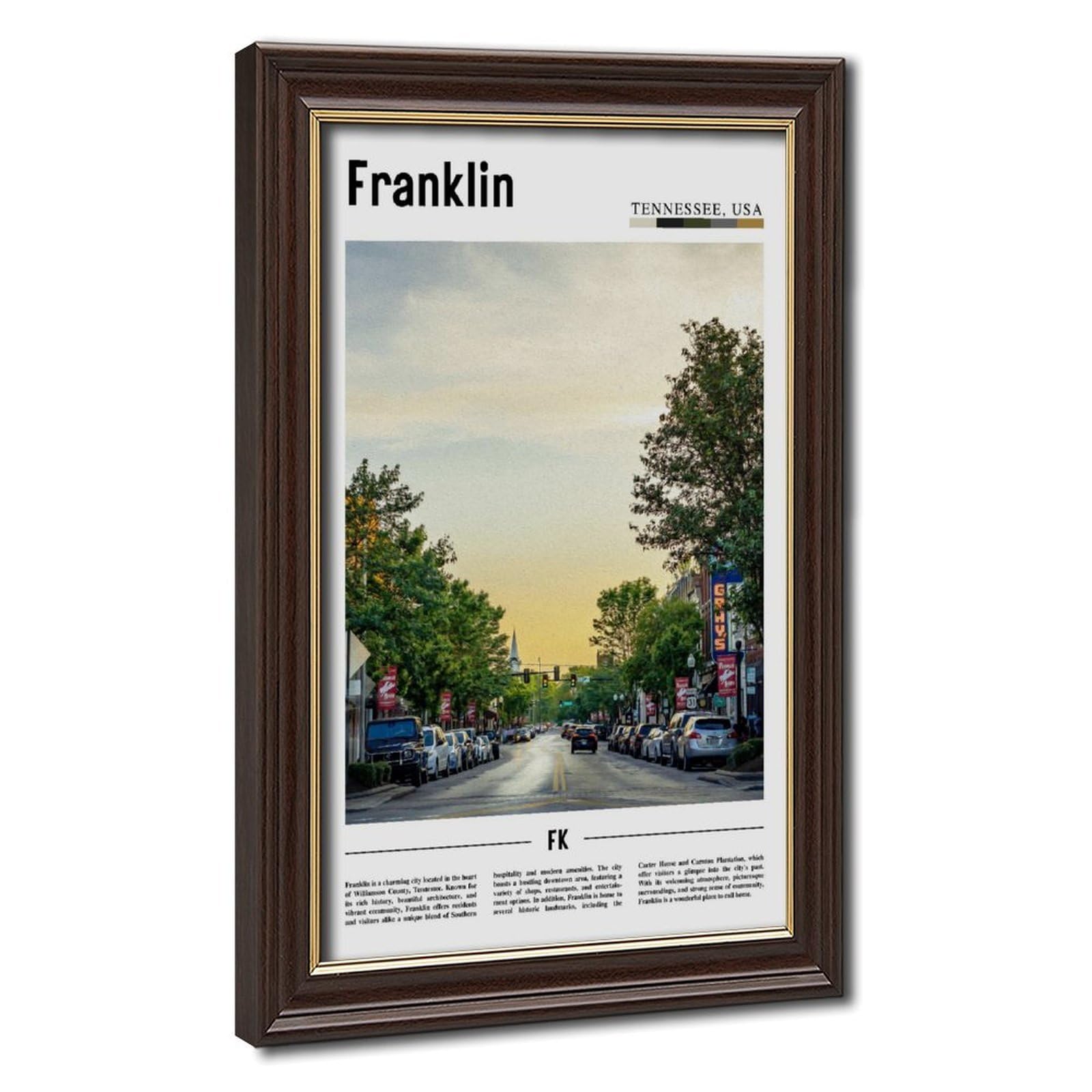 Wcyb Mokume Gane Frame Franklin Tennessee The United States Of America Landscape Travel Prints Posters Canvas Deco Paintings Wall Art For Office Living Room Hangable Frame 2