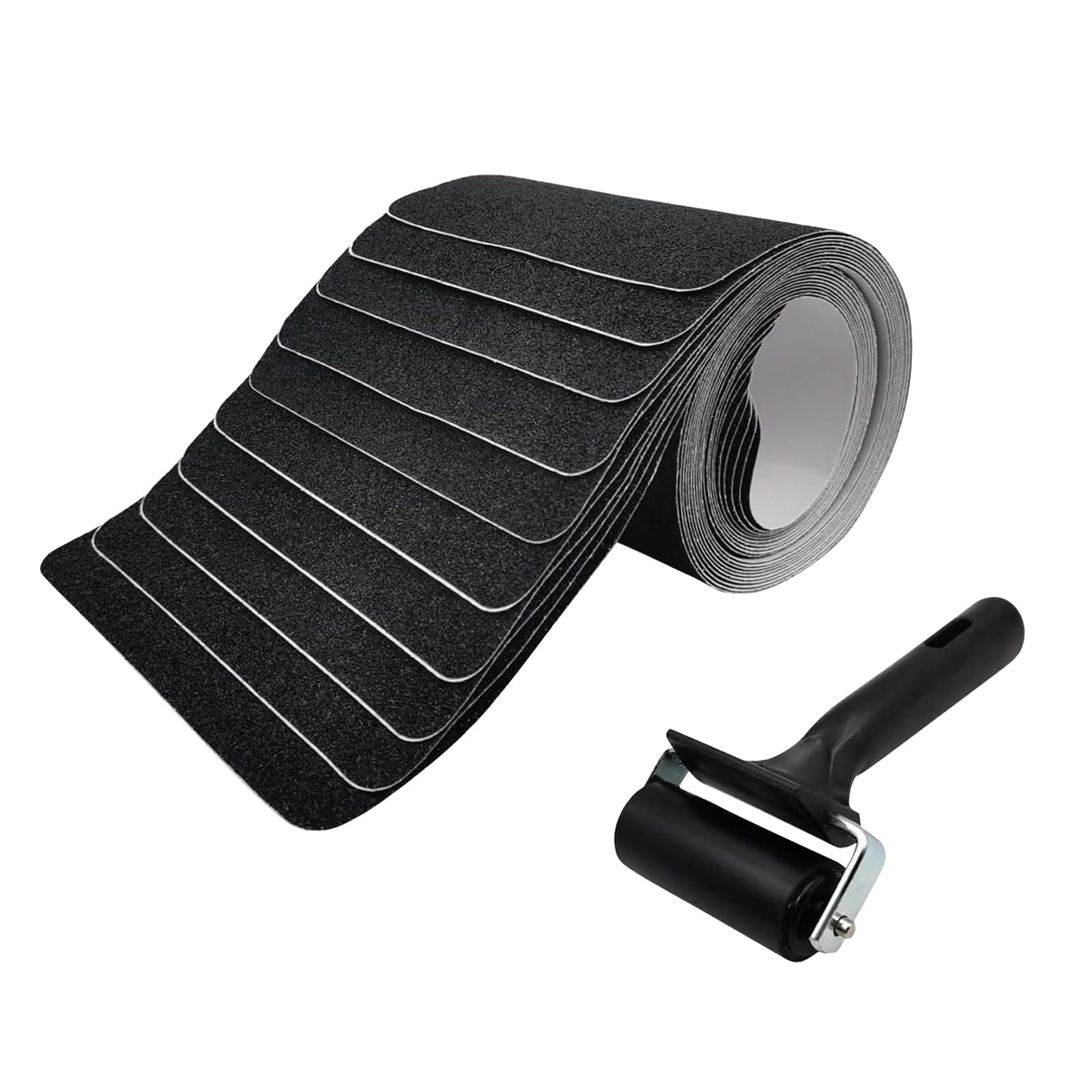 Stufenmatten Selbstklebend Rutschfest (15er Pack) – Anti Rutsch Streifen für Treppen mit Andrückrolle |Wasserfest Grip Tape Treppenstufen Antirutschmatten für Außen & Innen (15cm*60cm)