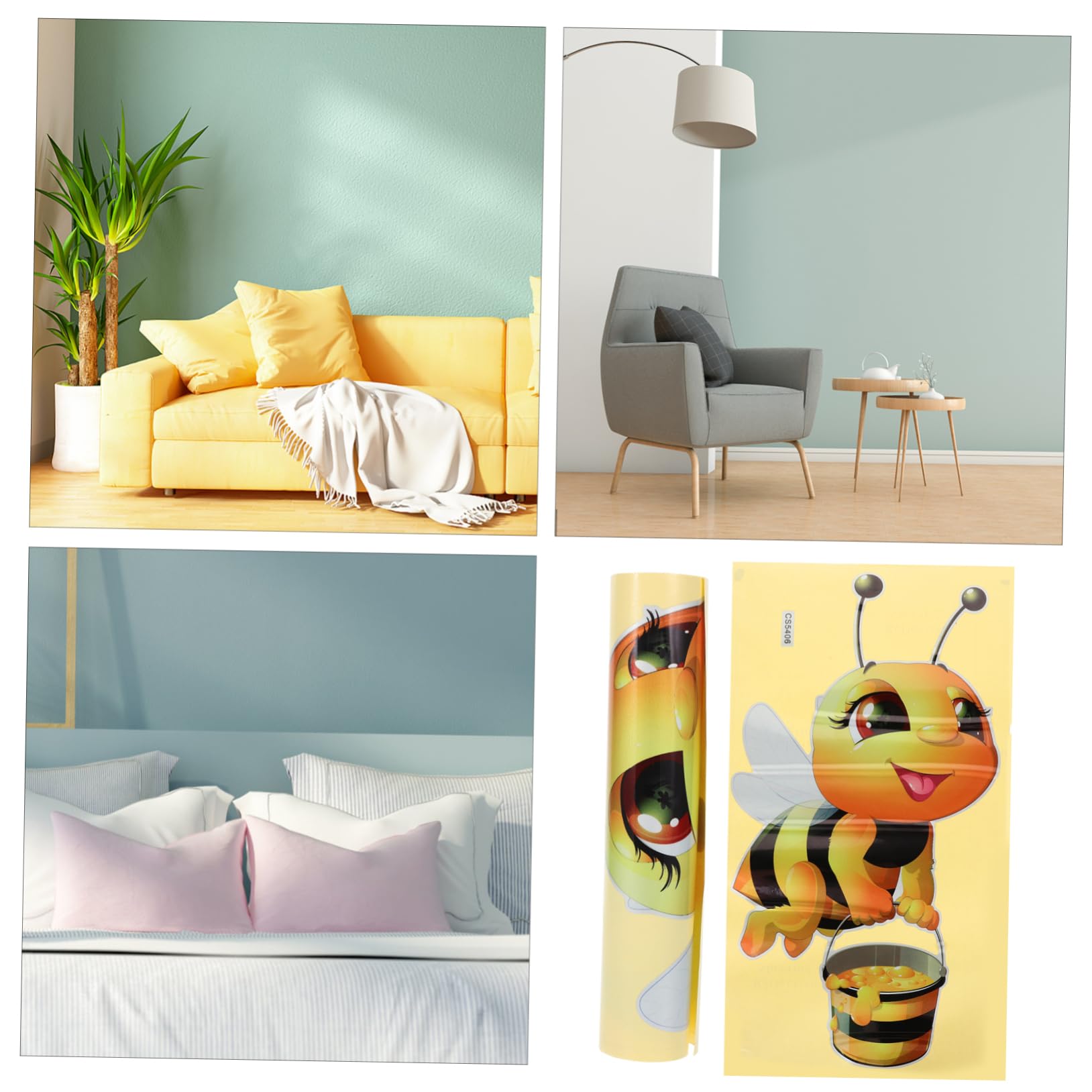 Hemobllo 10piezas Pegatinas De Pared De Insectos De Dibujos Animados De Decoración Para Habitaciones Infantiles Calcomanías Removibles De Abejas Para Decoración Creativa De Hogares y