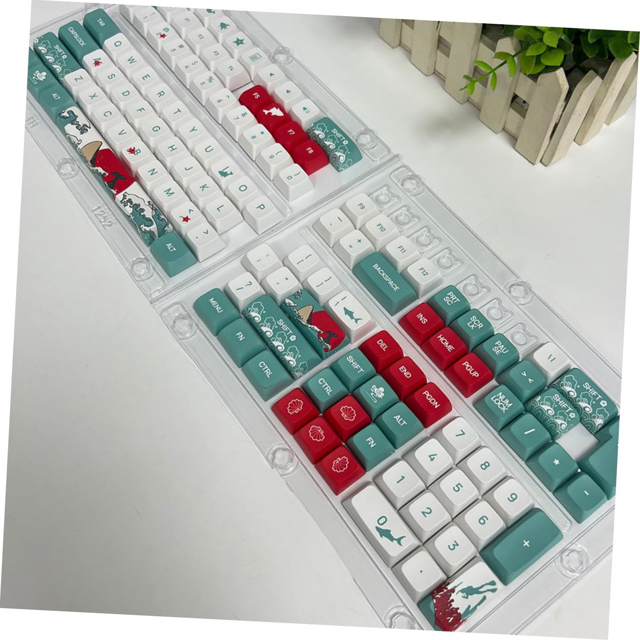 Set di Keycap per Tastiera Meccanica 129 Pezzi Pbt Tema Corallo
