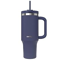 Contigo Bottiglia termica 1200 ml con manico e cannuccia, Borraccia isolata in acciaio inossidabile con coperchio, Raffredda per 29 ore, Tazza termica, Senza BPA, Indigo