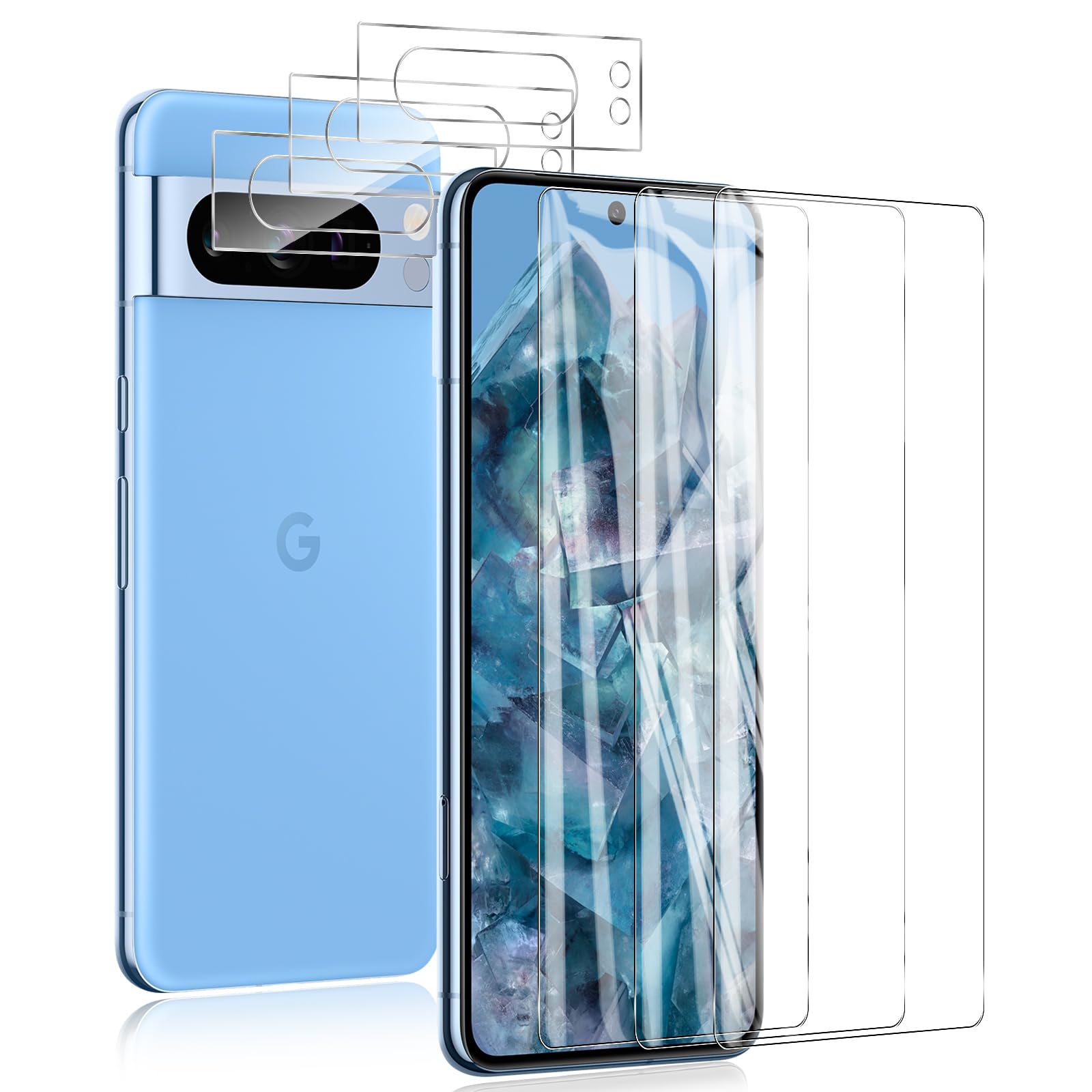 Google Pixel 8 Pro ガラスフィルム 3枚 +カメラフィルム3枚