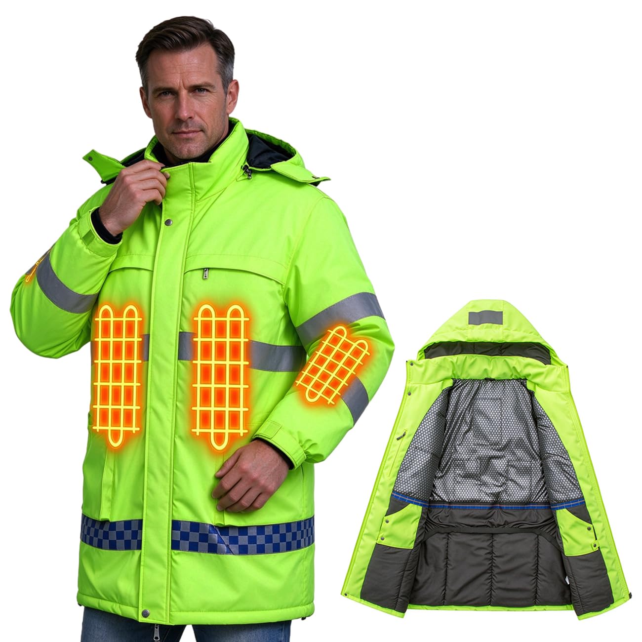 Beheizbare Kleidung Für Den Job, Heizjacke Damen Herren Green,S