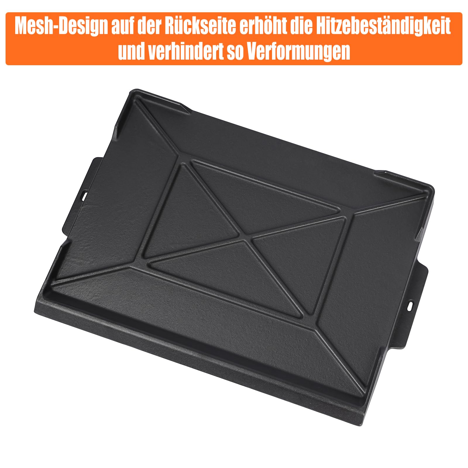 GFTIME Plancha en fonte universelle antiadhésive 58,6 x 40,5cm plaque de cuisson pour barbecue gaz charbon électrique