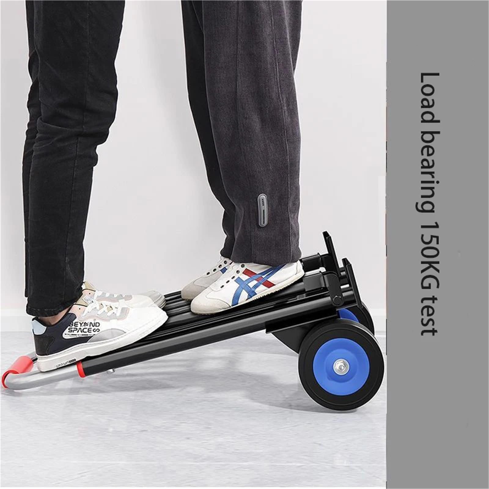 Carrello A Pianale Carrello retrattile pieghevole portatile Carrello manuale pieghevole per la movimentazione del carrello della spesa per rimorchio domestico carrello a mano resistente(10CM Rubber wh
