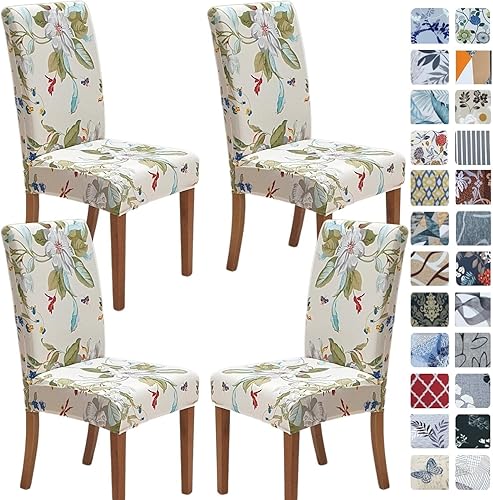 Miniatura 89 de SPRINGRICO Fundas para sillas de comedor, paquete de 6, fundas elásticas para sillas de comedor, de elastano, lavables, fundas para sillas Parsons