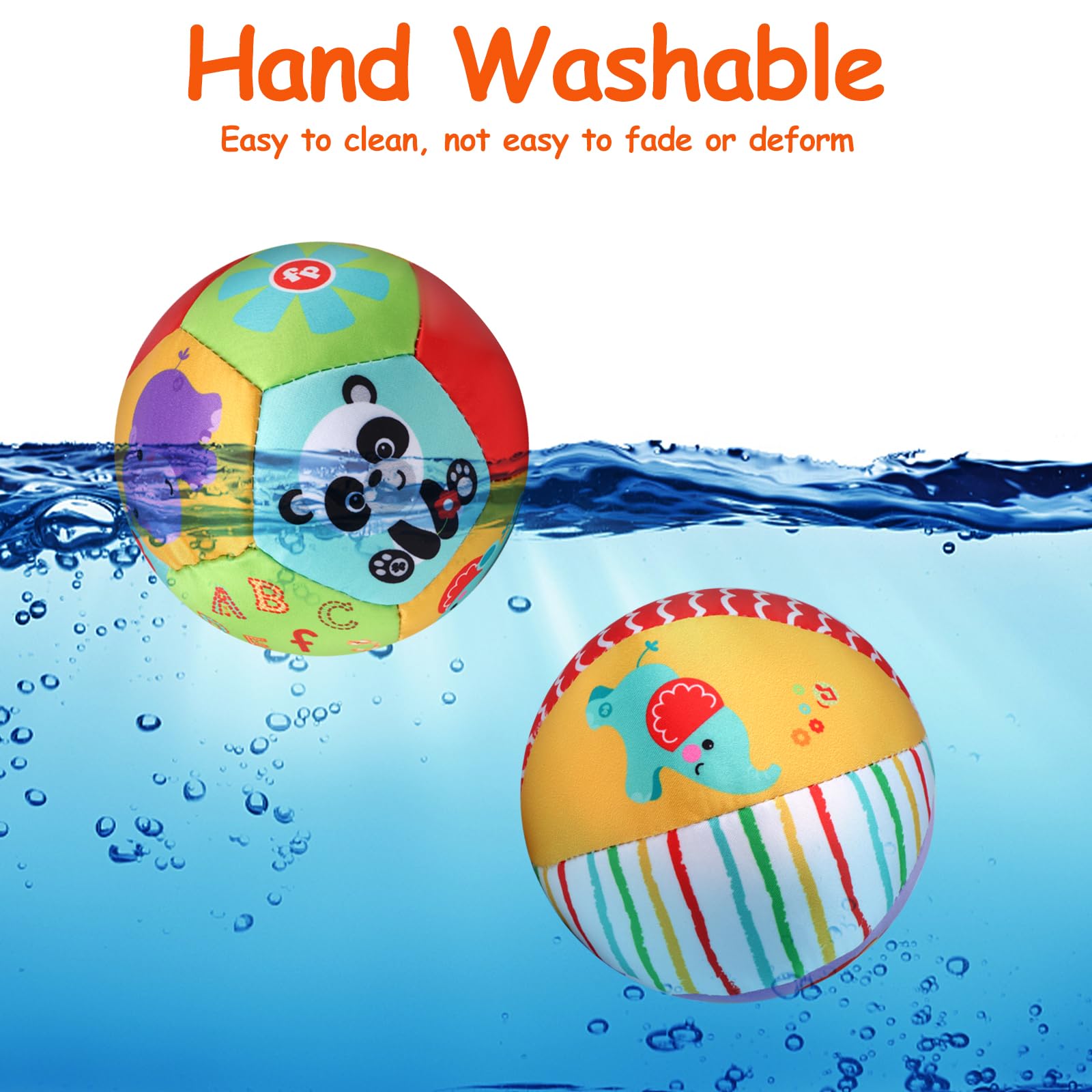 RUIYELE 2 Pcs Baby Soft Balls Baby Ball Soft Balls for Kids Indoor Ring Bell Ball Music Sense Learning Toy Educational Toy