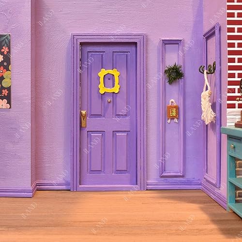 Miniatura 6 de iLAND Puerta de casa de muñecas de madera de accesorios a escala 112, materiales de construcción para casa de muñecas, puerta clásica en miniatura