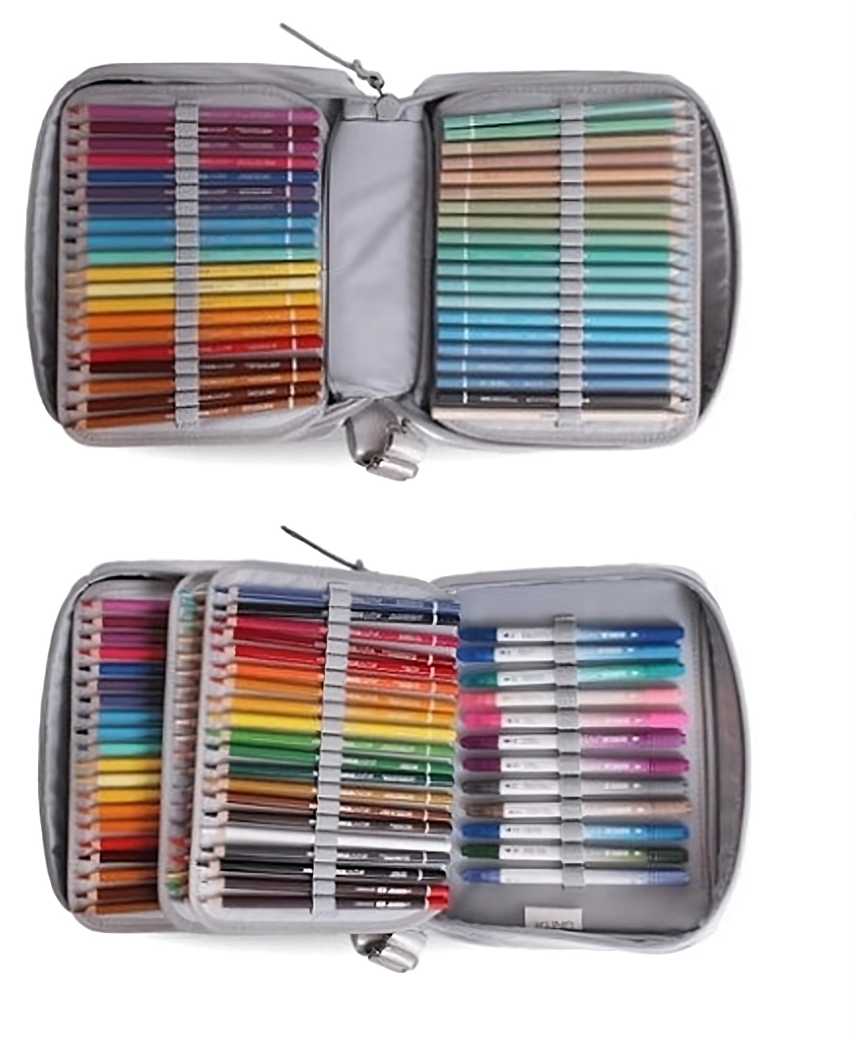 Borsa Valigetta Tracolla Art Box Premium Grigio Glitter con Pastelli in Legno MINA 4.2-144 colori con 2 colori Limited Edition by Pool Over con omaggio penna pailettes 6 penne in 1