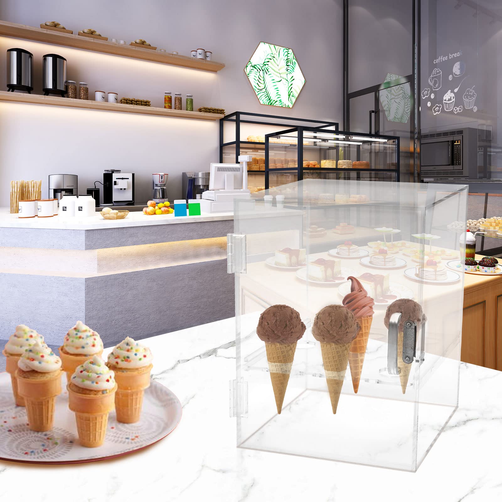 Ice Cream Holder - Acrylic Cone Holder Stand For Clear Food
