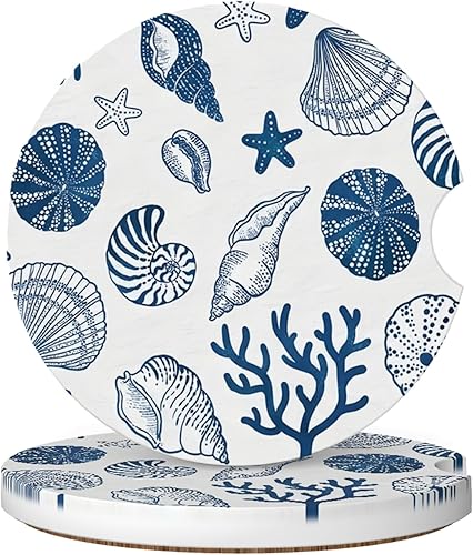 Miniatura 16 de Posavasos absorbentes para portavasos de automóvil, paquete de 2 posavasos universales antideslizantes de cerámica para mujeres y hombres de 2.56