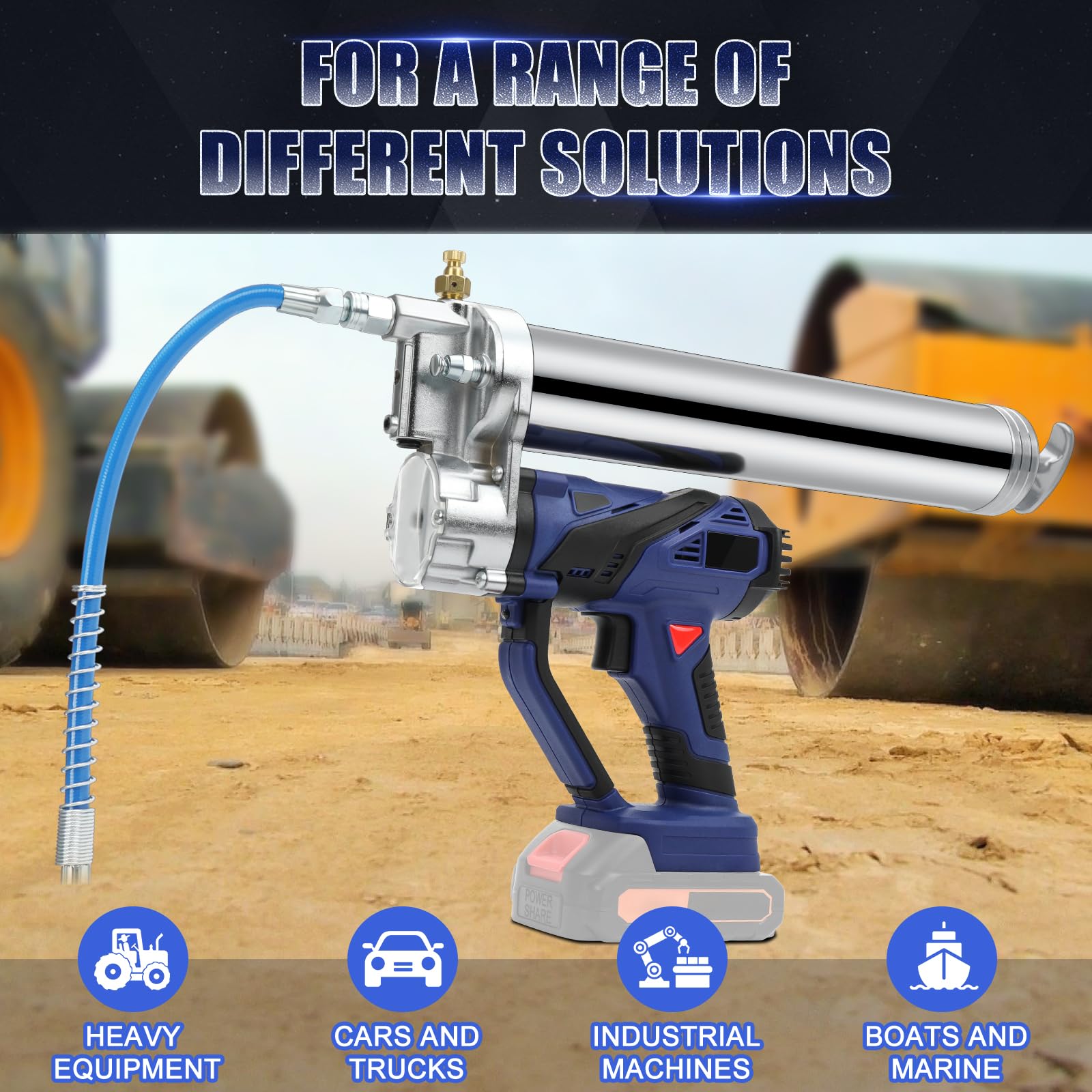 panthem Pistola engrasadora de alto rendimiento para batería Makita de 18 V, con manguera para equipos mecánicos, aceites, presión de trabajo 7000 psi (sin baterías ni cargador)