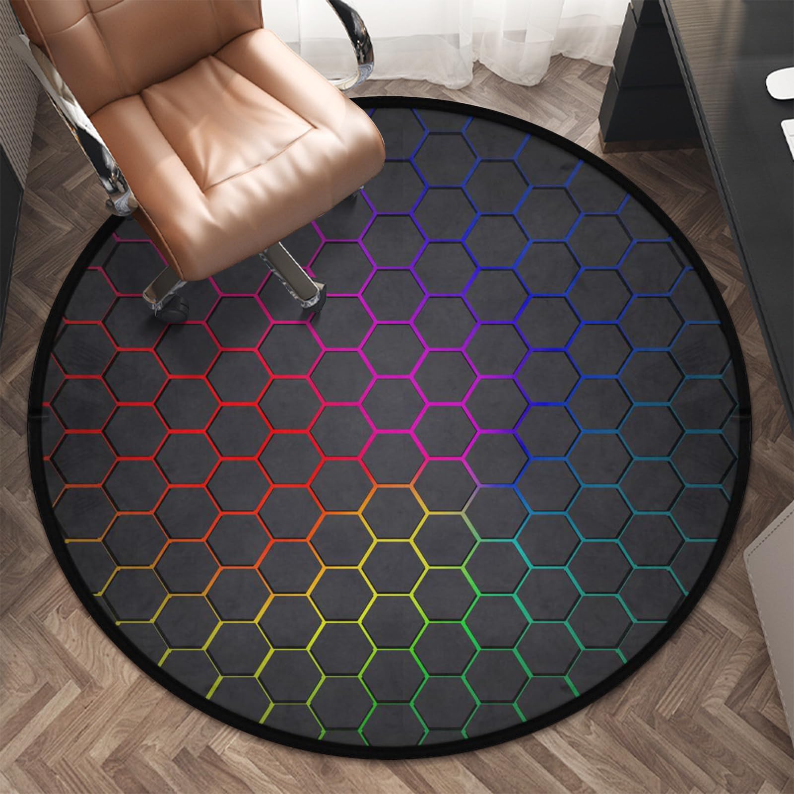 keepcute Tapis de Chaise de Jeu de 119,4 cm pour Plancher en Bois Dur, Tapis de Chaise de Bureau, Tapis de Chaise d'ordinateur, Tapis de Protection de Sol pour Bureau, Salle de Jeu, 1,2 m