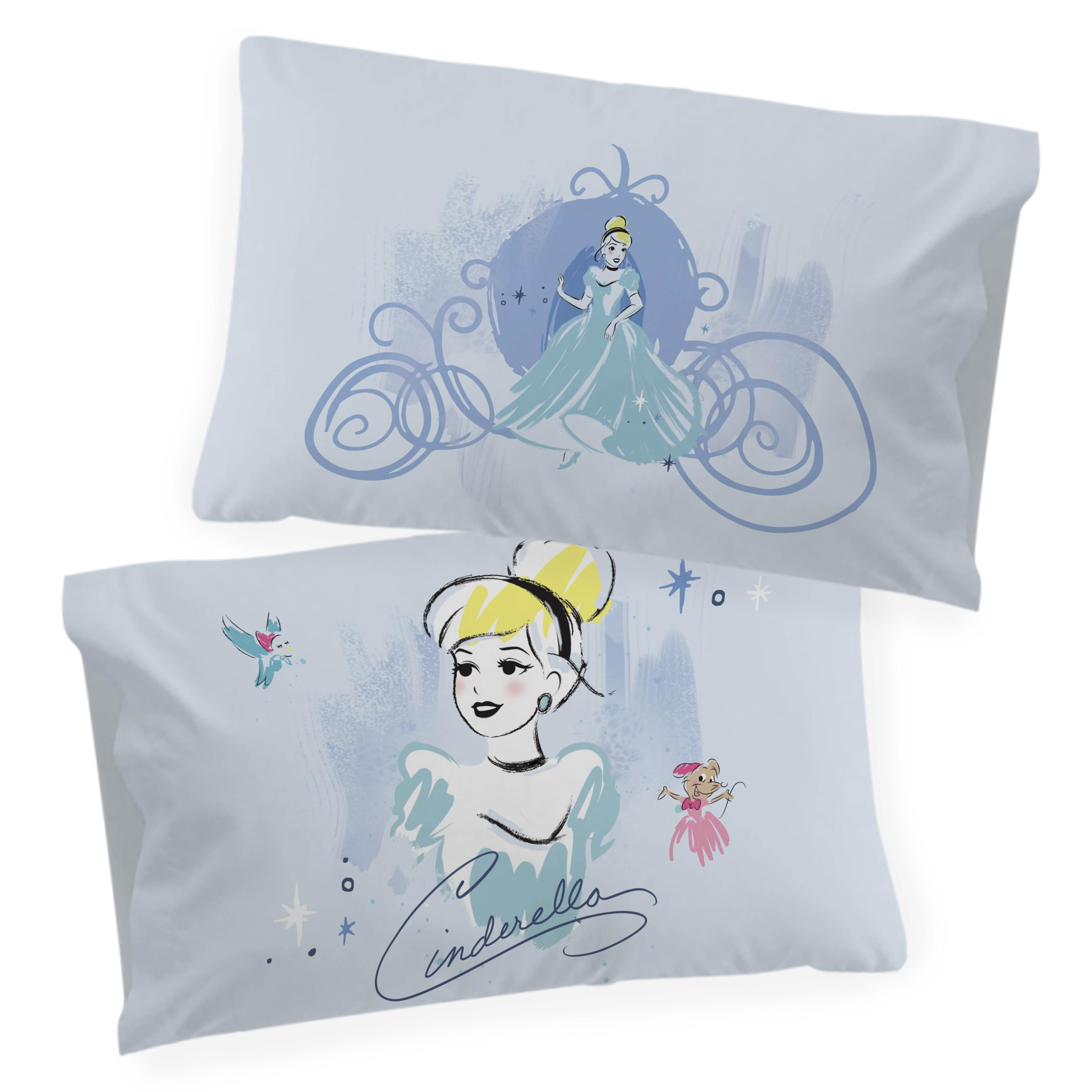 Jay Franco Principessa – Cenerentola – Abito “True Blue” – Set copripiumino singolo (camera da letto)