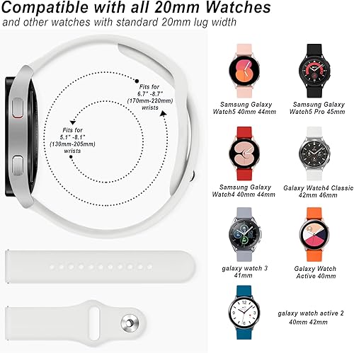 Miniatura 10 de Paquete de 3 correas para Samsung Galaxy Watch 66 Classic Band 1.575 in 1.732 in 1.693 in 1.850 in, Galaxy Watch 55 ProGalaxy Watch 4, correa de